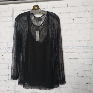 Hilton Hollis designer black Lace Top with Camisole new with tag size XL